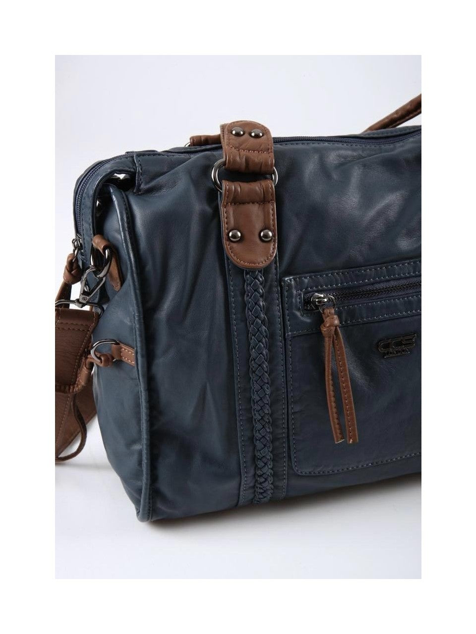 Muert Mavi Cilt Omuz Askılı El Çantası