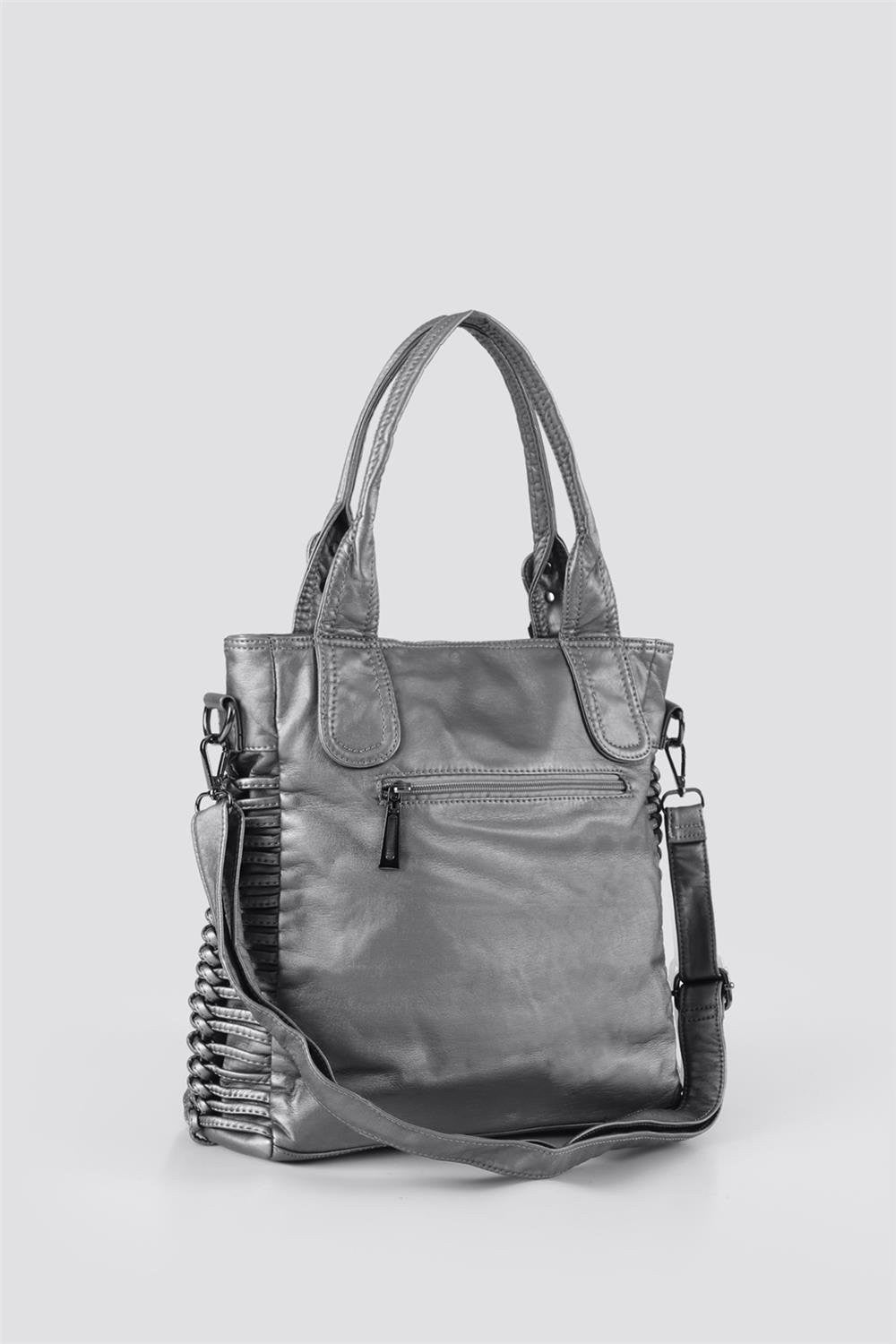 Deay Gri Cilt Omuz Çantası