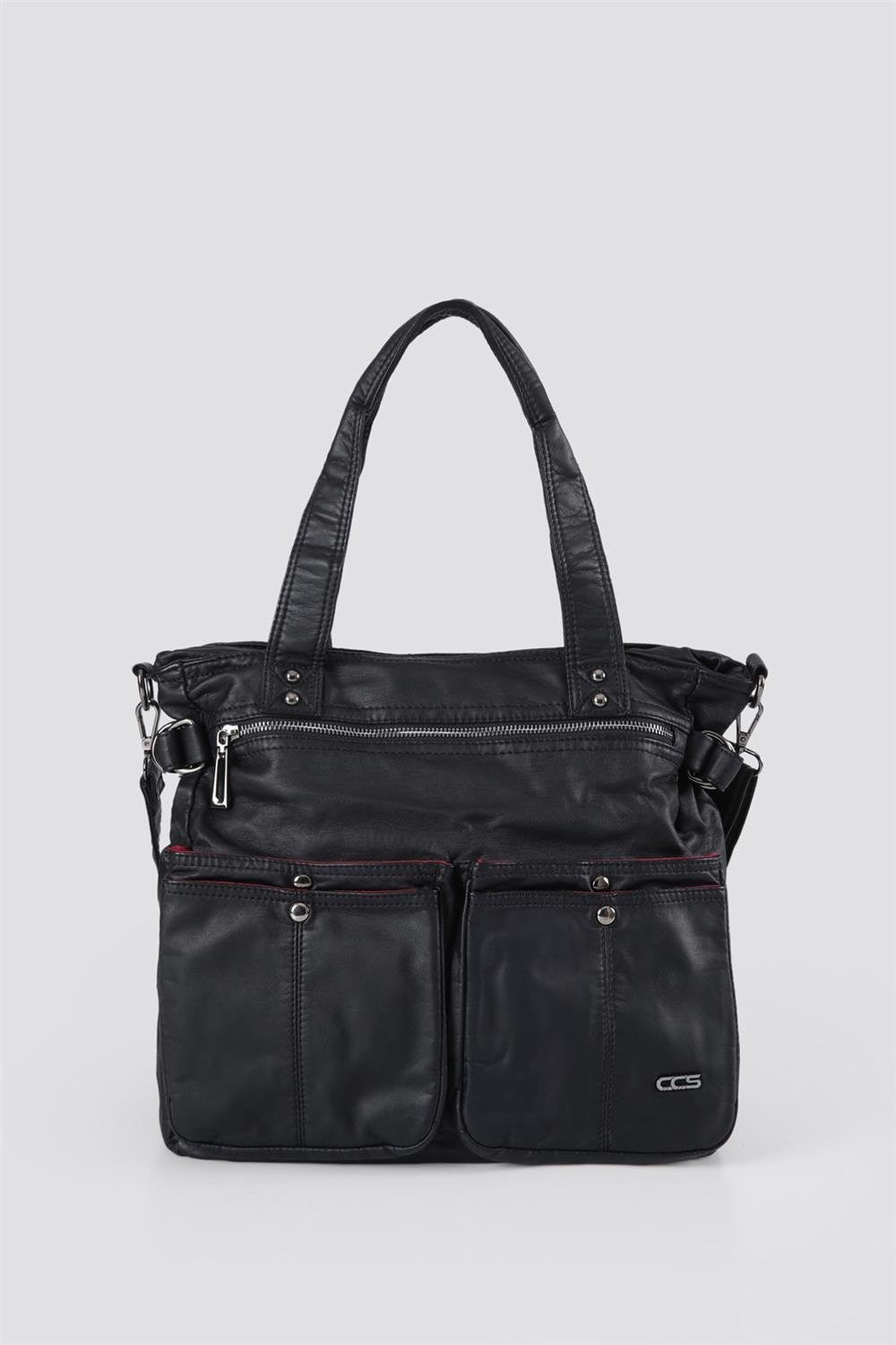 Opey Siyah Cilt Omuz Çantası