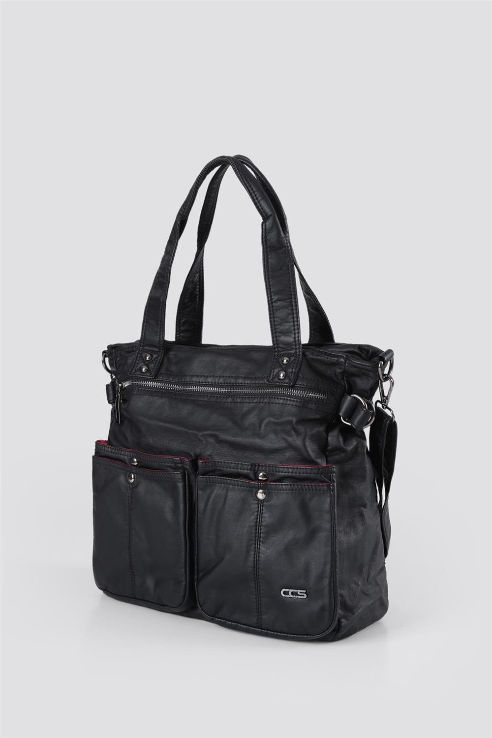 Opey Siyah Cilt Omuz Çantası