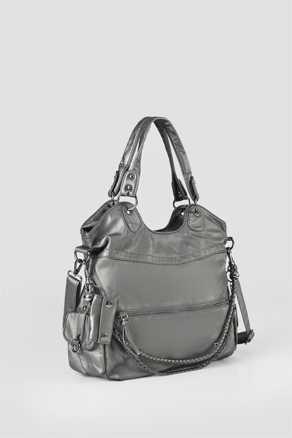 Silla Gri Cilt Omuz Çantası
