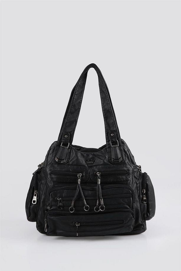 Miver Siyah Cilt Omuz Çantası