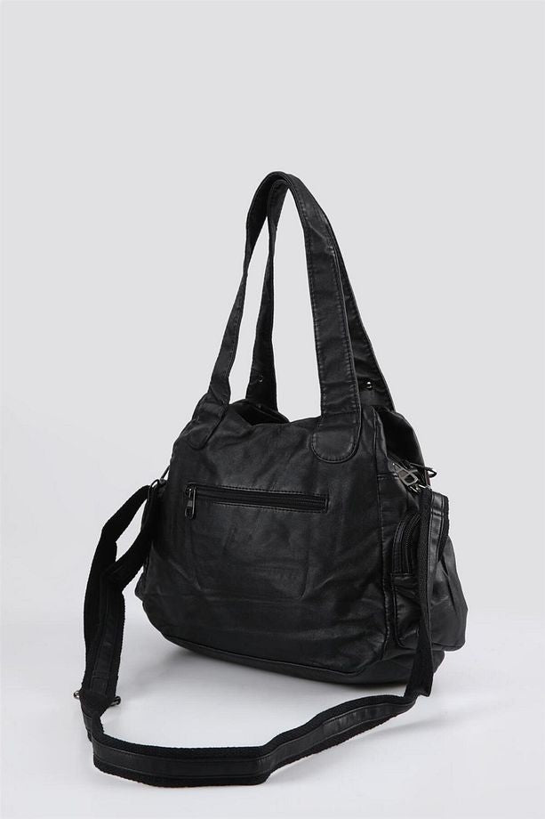 Miver Siyah Cilt Omuz Çantası