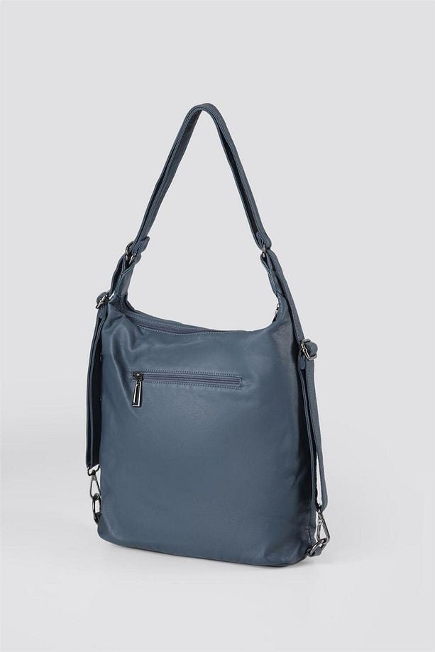 Kinya Mavi Cilt Omuz Çantası