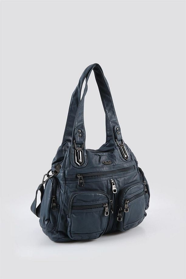 Diwer Mavi Cilt Omuz Çantası