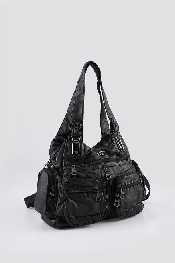 Diwer Siyah Cilt Omuz Çantası