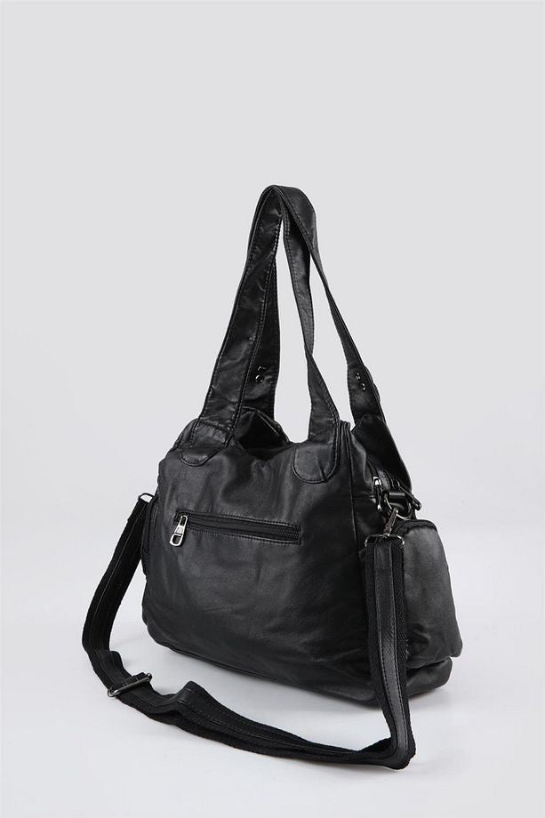 Diwer Siyah Cilt Omuz Çantası