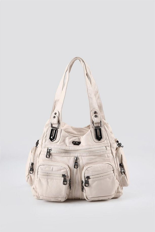 Diwer Bej Cilt Omuz Çantası