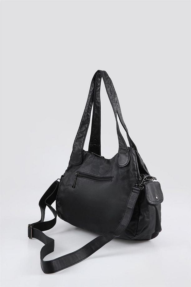 Oten Siyah Cilt Omuz Çantası