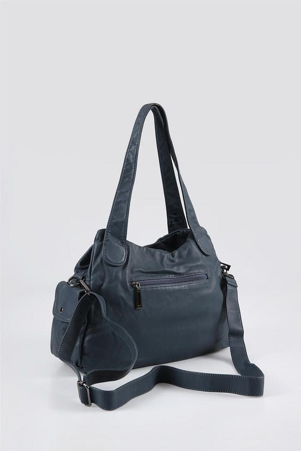 Oten Mavi Cilt Omuz Çantası