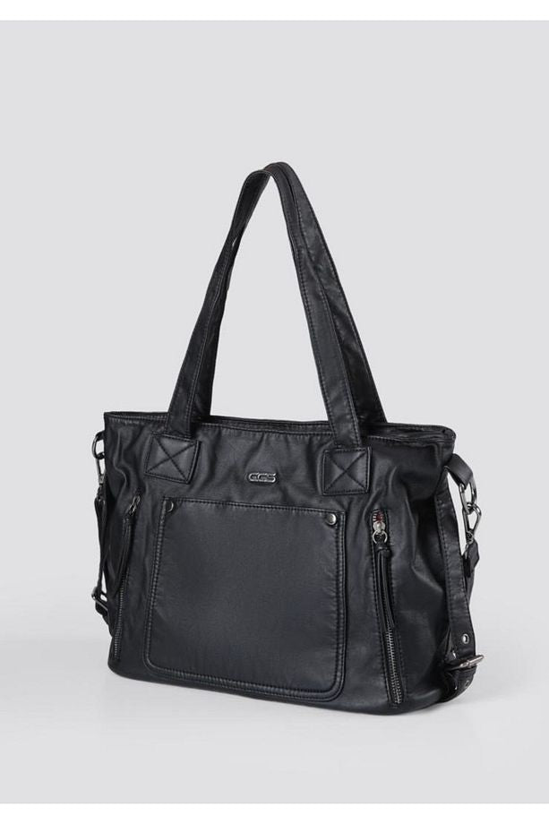 Lonti Siyah Cilt Omuz Çantası