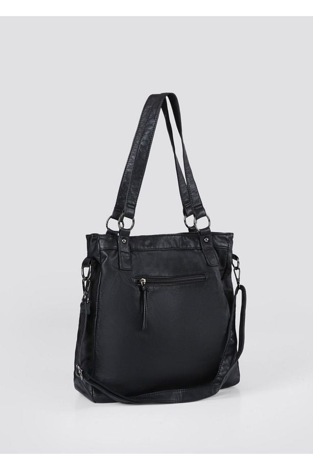 Çetya Siyah Cilt Omuz Çantası