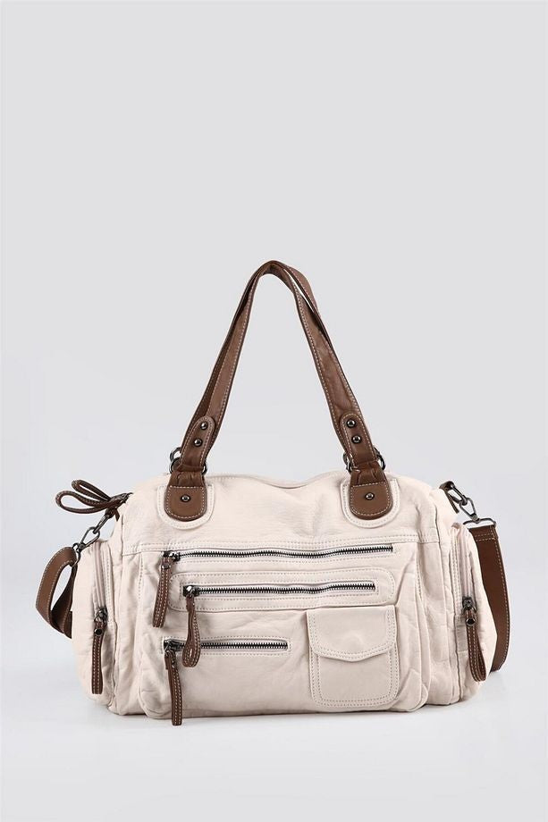 Orten Bej Cilt Omuz Çantası