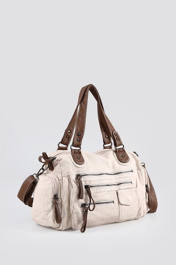 Orten Bej Cilt Omuz Çantası