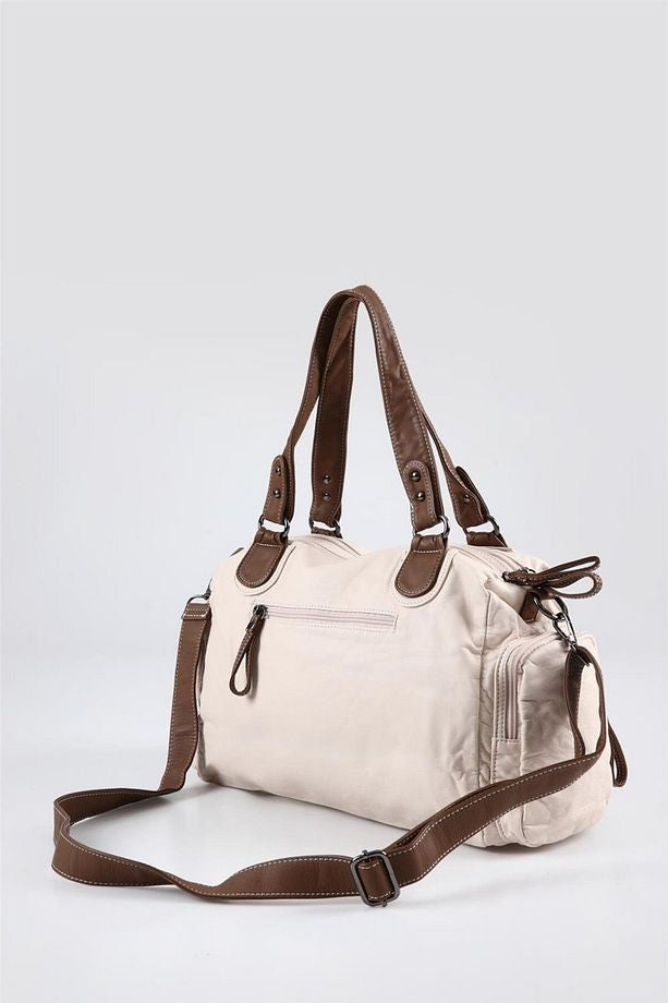 Orten Bej Cilt Omuz Çantası