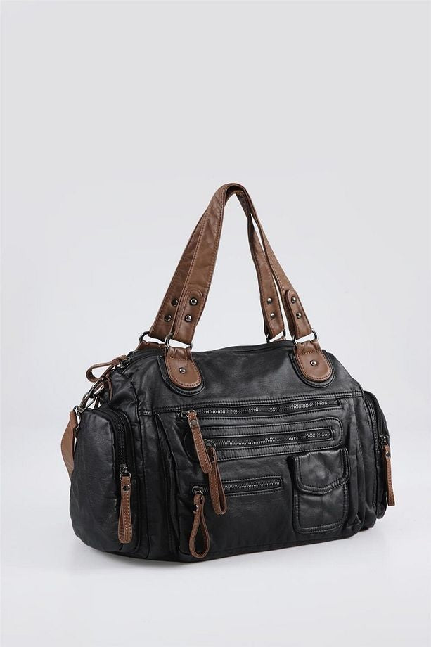 Orten Siyah Cilt Omuz Çantası