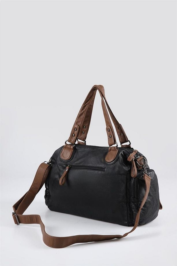 Orten Siyah Cilt Omuz Çantası