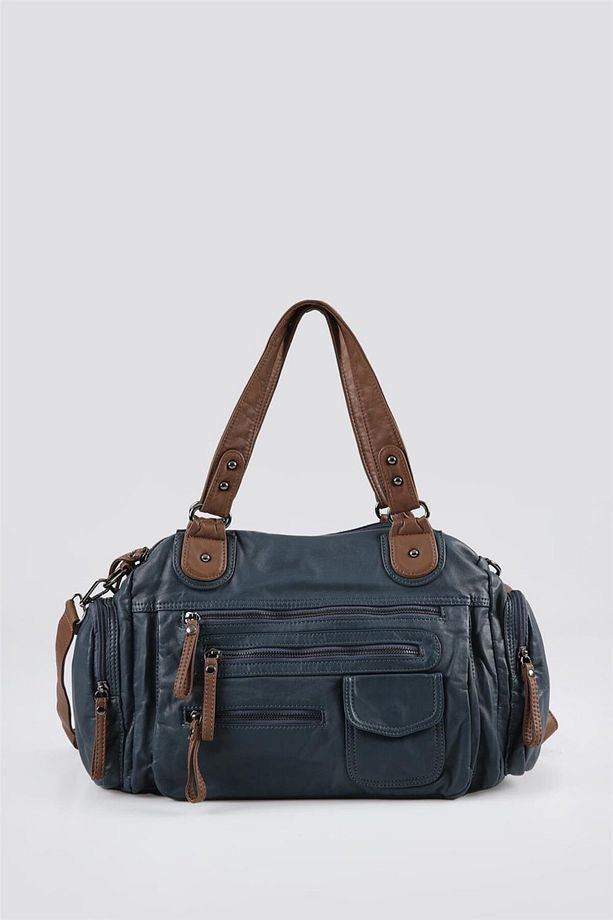 Orten Mavi Cilt Omuz Çantası