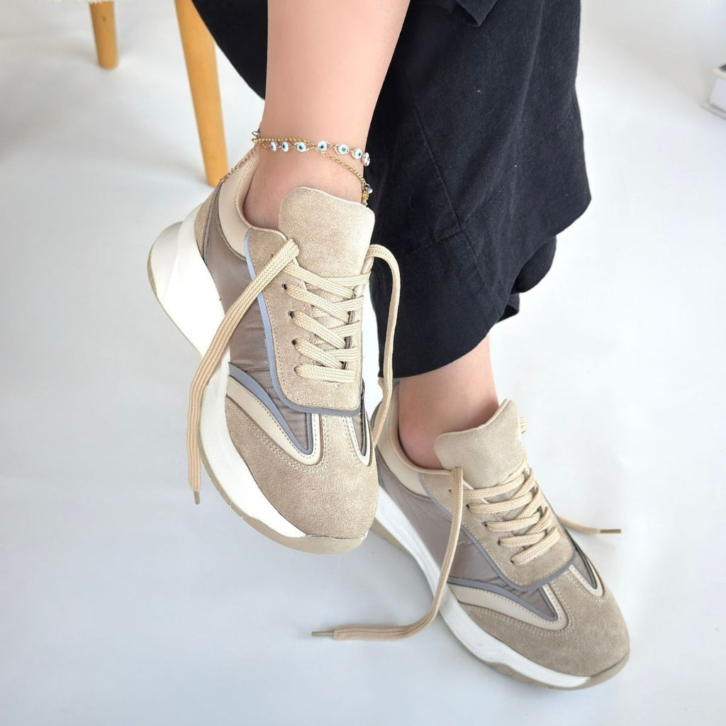 Mark Bej Süet Bağcıklı Spor Ayakkabı