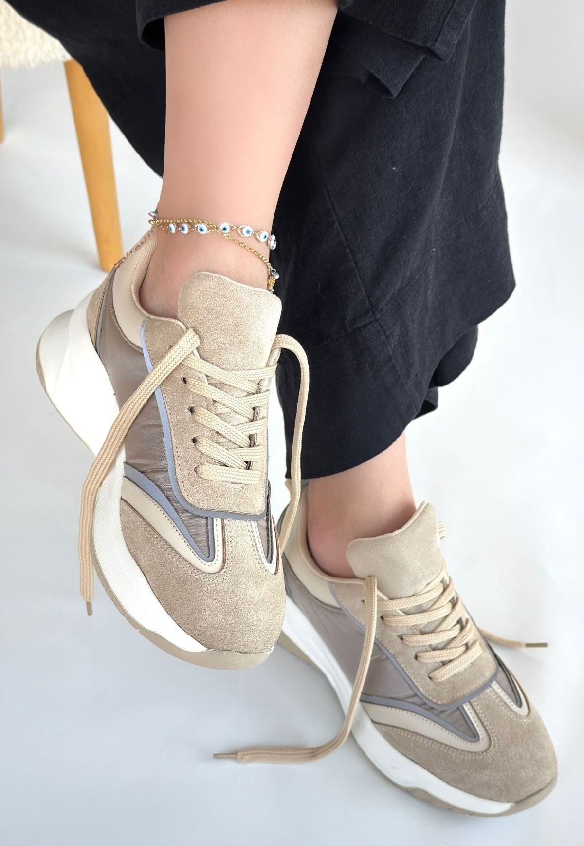 Mark Bej Süet Bağcıklı Spor Ayakkabı