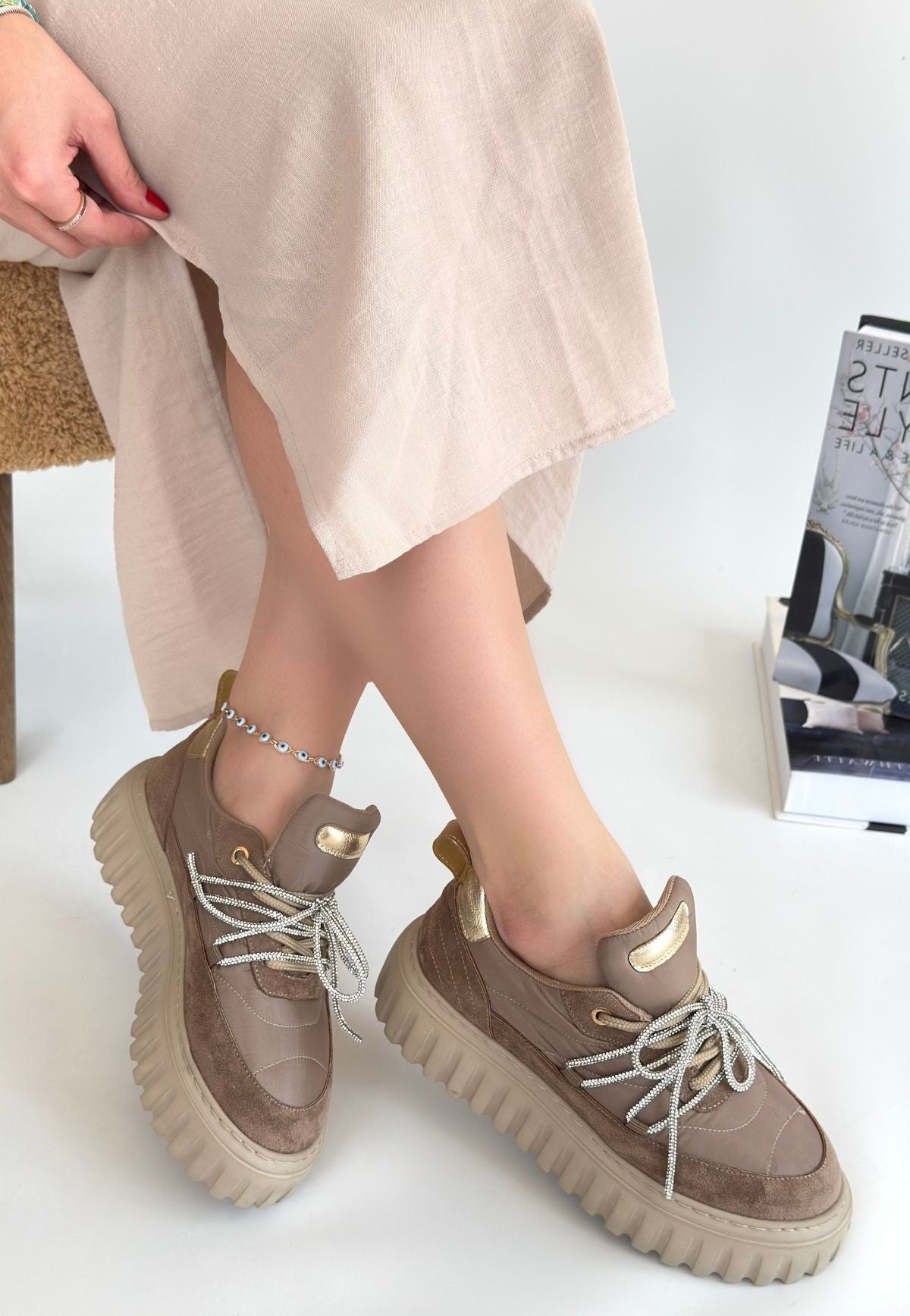 Lemda Vizon Süet Bağcıklı Spor Ayakkabı