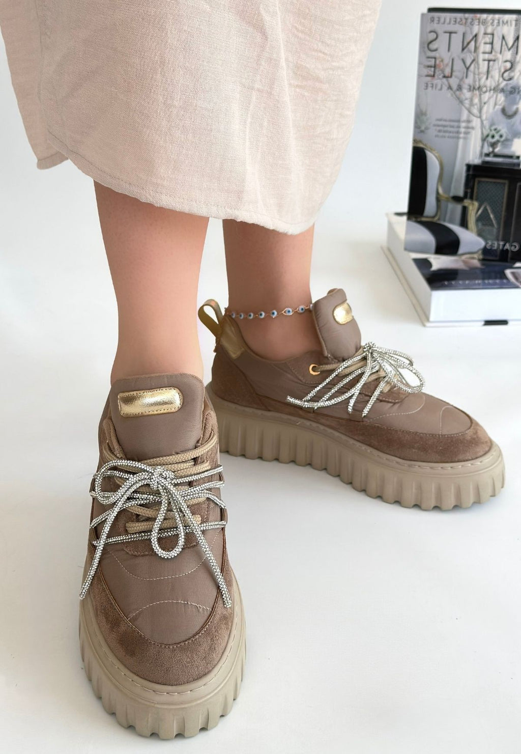 Lemda Vizon Süet Bağcıklı Spor Ayakkabı