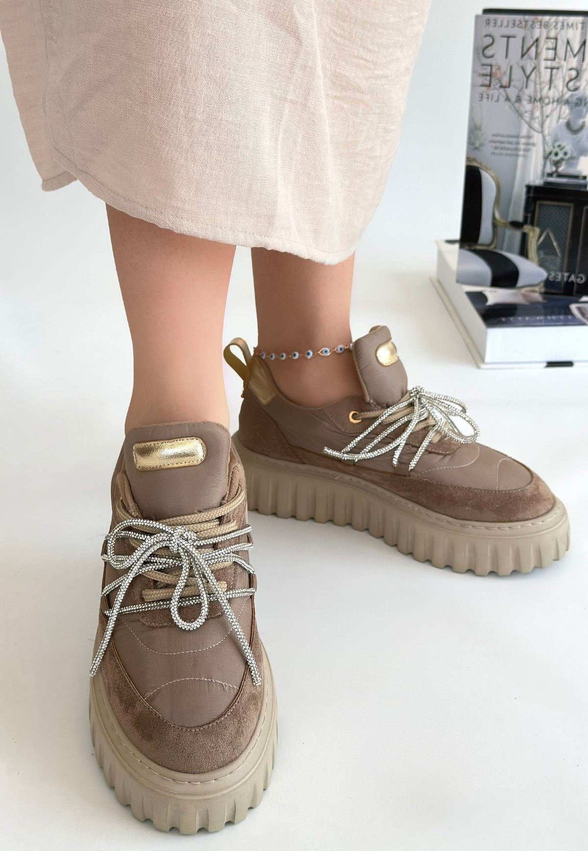 Lemda Vizon Süet Bağcıklı Spor Ayakkabı