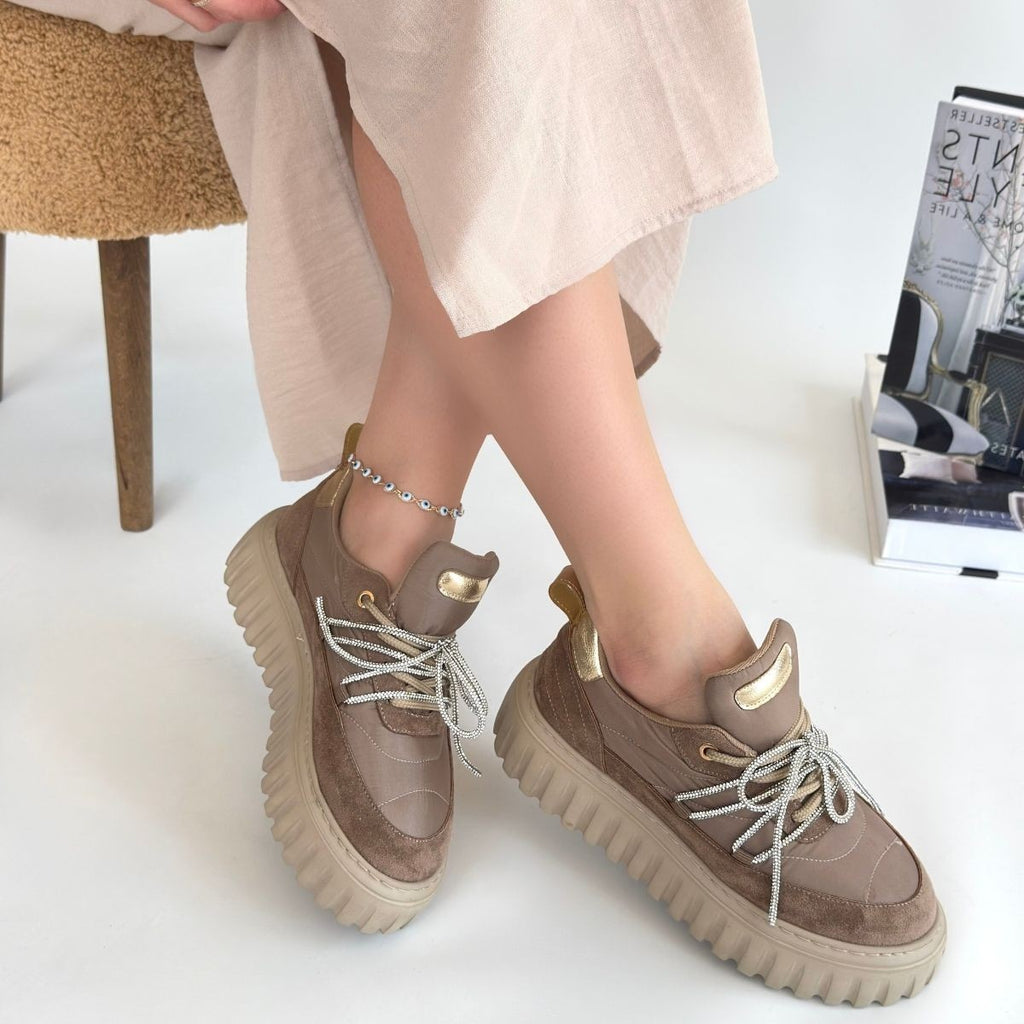 Lemda Vizon Süet Bağcıklı Spor Ayakkabı