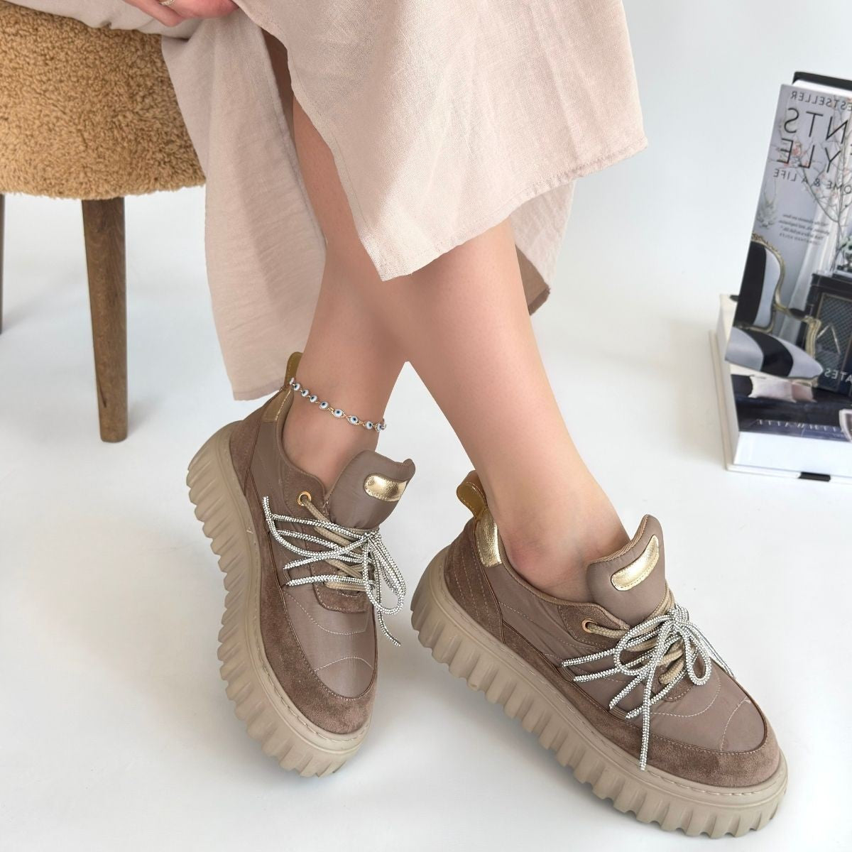 Lemda Vizon Süet Bağcıklı Spor Ayakkabı