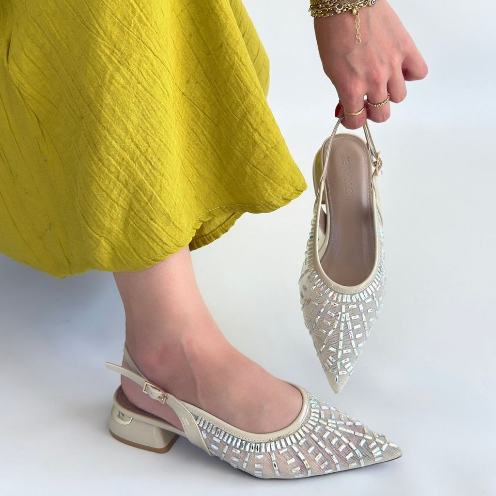 Piga Ten Cilt Tüllü Topuklu Ayakkabı